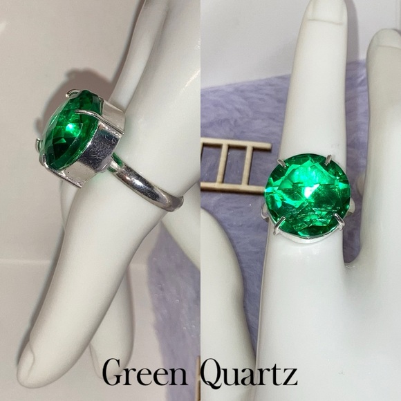 Green Quartz Gorgeous Chunky Handmade Ring - Picture 4 of 8